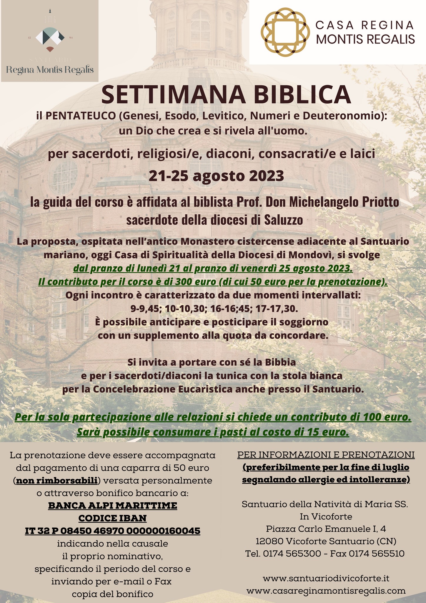 Ad agosto la settimana biblica, con don Michelangelo Priotto