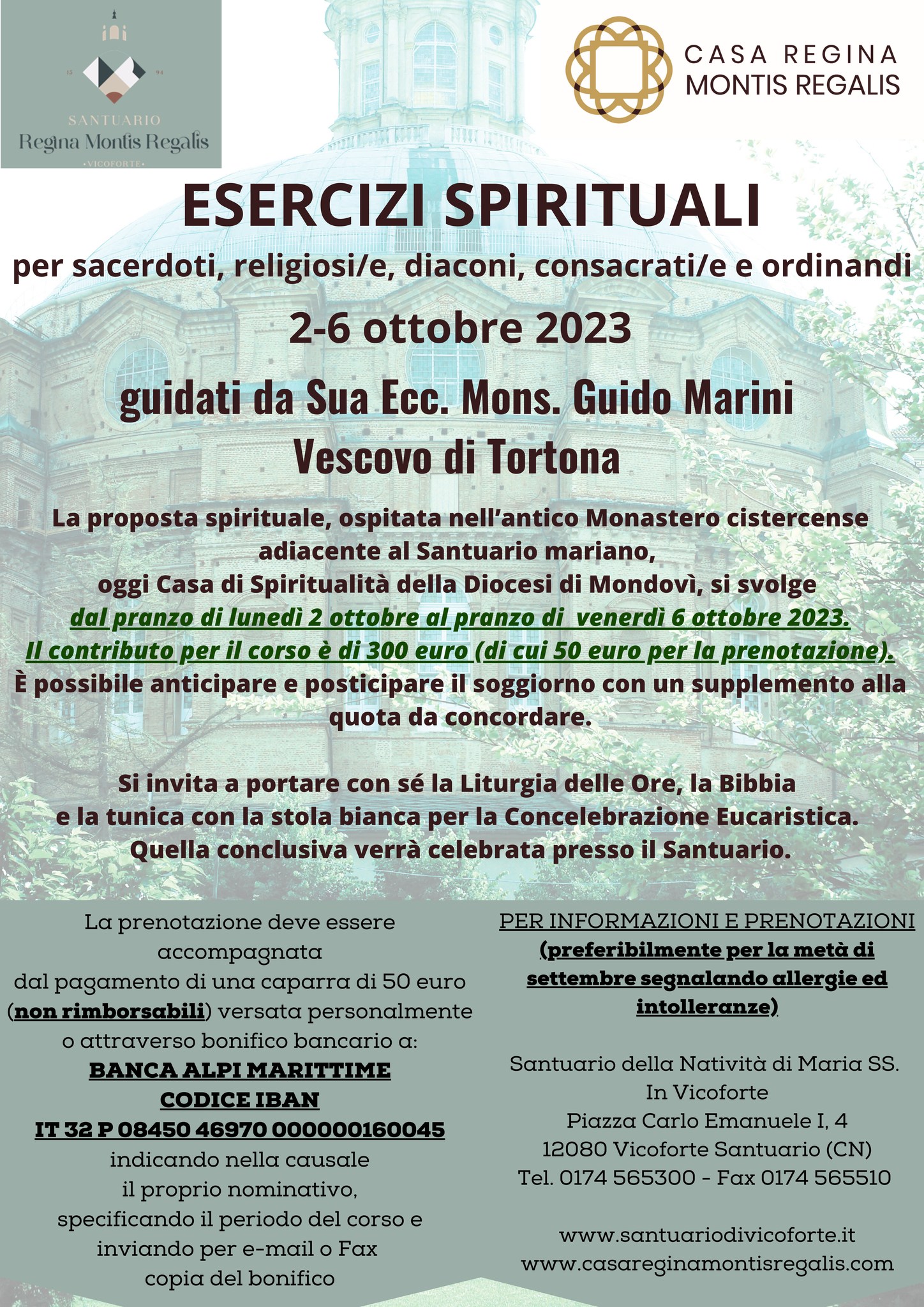 A ottobre cinque giorni di esercizi spirituali con il vescovo di Tortona